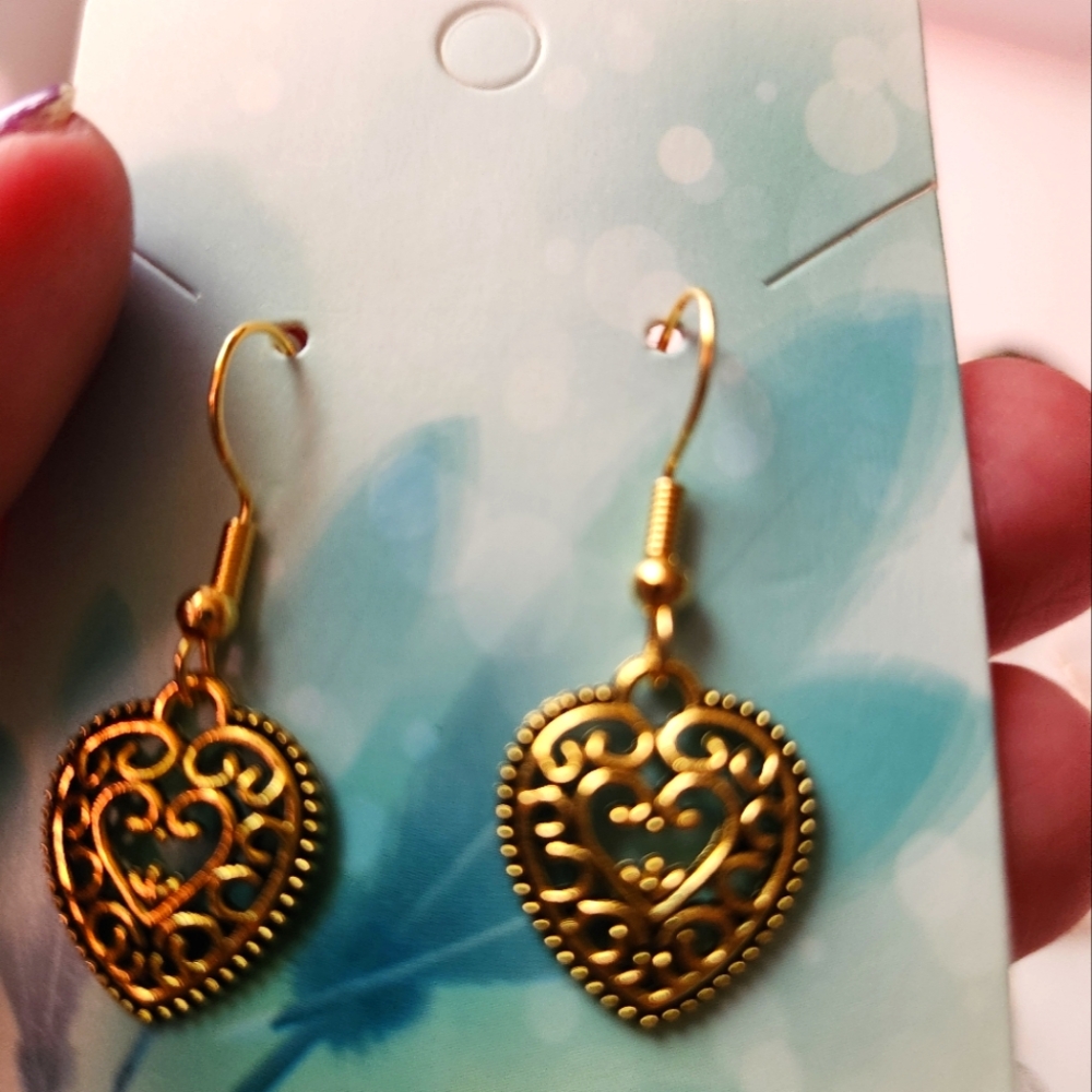 Handcrafted goldtone earrings